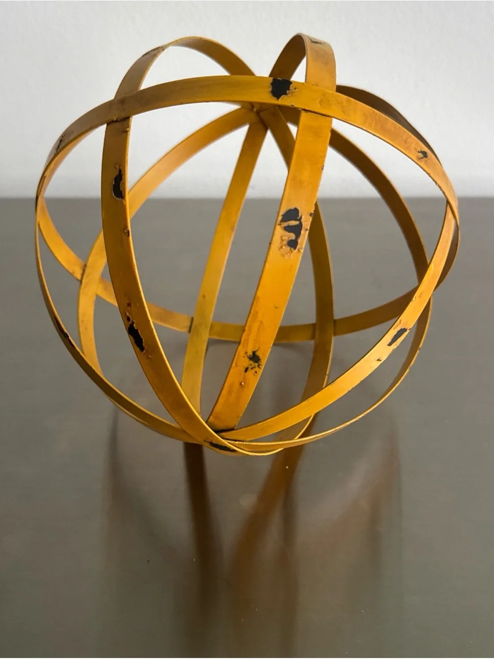 Distressed Metal Band Decorative Sphere